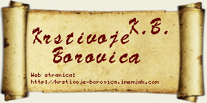 Krstivoje Borovica vizit kartica